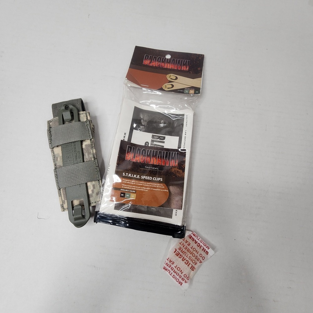 BlackHawk! ACU Single Pistol Mag Pouch w Speed Clips CJ1414 New